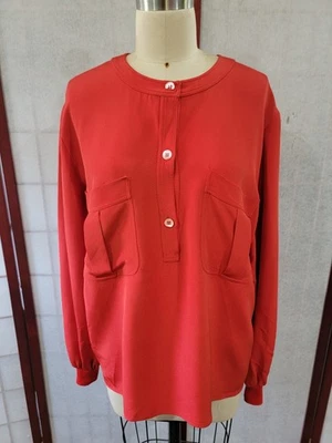 Blusa túnica vintage Bergdorf Goodman Valentino Miss V, talla 46 roja excelente Foto 1 de 4