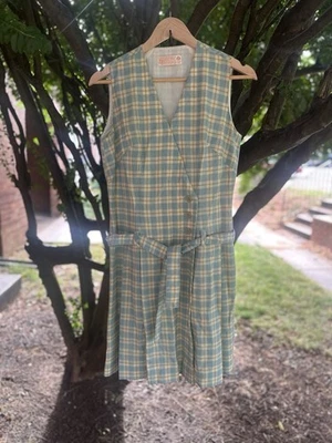 Vestido estilo mod a cuadros Pendleton vintage años 60/70 cintura caída y pliegues talla 8 Foto 1 de 4