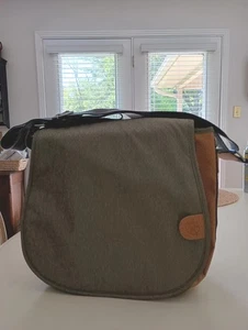 Lassig German Made Wide Shoulder Strap Cork/Dk Gray Large Diaper Bag NWOT - Picture 1 of 24