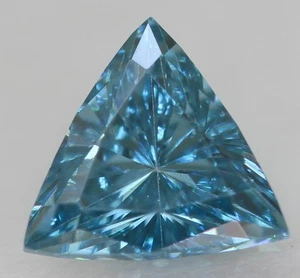 Cert 0.31 Carat Fancy Sky Blue VVS2 Triangle Enhanced Natural Diamond 4.64x4.62m - Picture 1 of 4