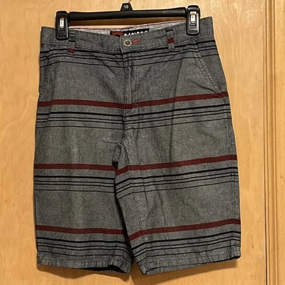 Pantalones Cortos Ajustables Tony Hawk Niños Talla 14 Grises Con Rayas Negras Rojas Foto 1 de 4