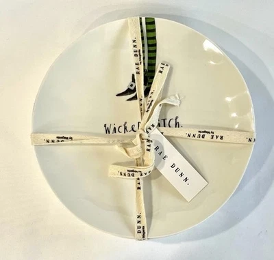 NWT Rae Dunn 8” Set Of Four Wicked Witch Melamine Plates Magenta Salad Plates - Image 1 of 4