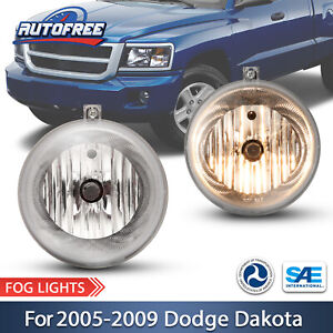 For 2005-2009 Dodge Dakota Durango Fog Lights Front Bumper Driving Lamps Clear