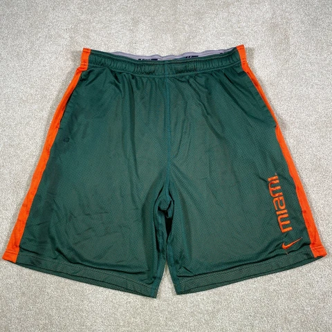 Miami University Shorts Men Medium Green Nike Hurricanes Active Gym Work Out Cover