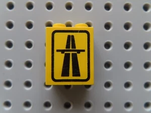 LEGO 1 x Panel Wand 4864ap01  1x2x2 gelb  bedr.  Highway Autobahn 6521 - Bild 1 von 1