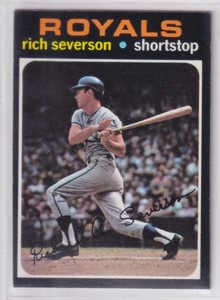 Rich Severson 1971 Topps Rookie #103 Kansas City Royals EX {0302