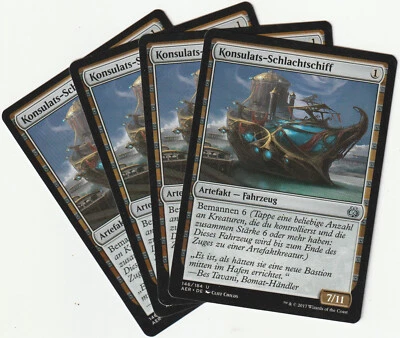 ✪ 4 MAGIC The Gathering KONSULATS-SCHLACHTSCHIFF Artifact PLAYSET AER/DE NM/EX - Bild 1 von 2