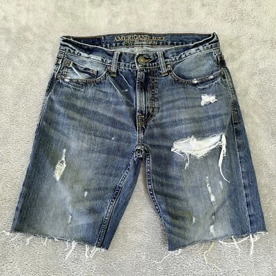 American Eagle Shorts Mens 30 Blue Cutoffs 9" Inseam Ripped Grunge Denim - Image 1 of 4