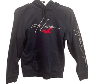 Felpa con cappuccio Hollister collezione must-have taglia media blu navy logo - Foto 1 di 11