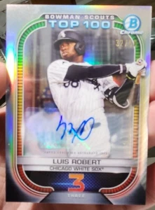 Luis Robert ⚾ 2021 Bowman Chrome RC Scouts Top 100 Auto 32/50 #BTP3 - Picture 1 of 3