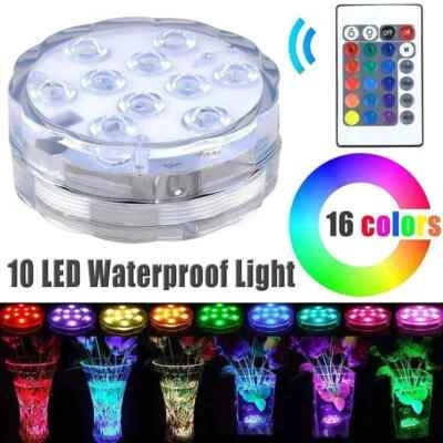 RGB Remote Controlled Submersible 10LED Light Color Changing Battery Operated AU - Image 1 of 4