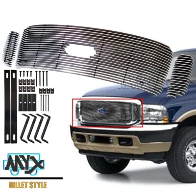 Fit 2000- 2004 Ford Excursion W/ Logo Show Billet Grille Chrome Grill Combo AI Foto 1 de 4