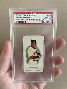 2006 Topps Allen & Ginter 100 Barry Bonds Mini A & G Back PSA 10 GEM MINT Pop 6