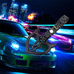 Devil Broken Heart Black JDM TSURIKAWA Ring Subway Train Handle Strap Charm - Picture 1 of 5