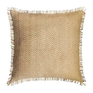 Couch Kissenbezug Beige 16"x16", Wohnkultur Jute Chevron - Jute Klassiker - Bild 1 von 3