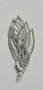 Broche grande vintage de diamantes de imitación. Estate - Imagen 1 de 8