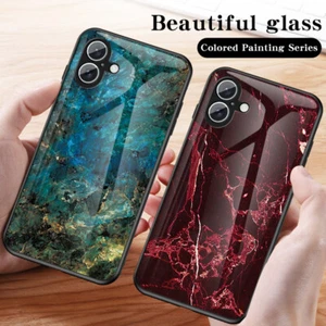 Hülle für iPhone 16 Pro Max 15 14 13 12 11 Glänzend Glas Stoßfest Marmor Cover - Bild 1 von 18