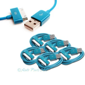 5X 6FT USB TO 30 PIN AQUA BLUE CABLE DATA SYNC CHARGER SAMSUNG GALAXY TAB TABLET - Picture 1 of 1