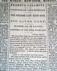 PS LADY ELGIN Sidewhell Dampfschiff Lake Michigan KATASTROPHE sinken 1860 Zeitung