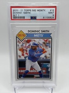 2021 Topps 582 Montgomery Club Set 1 Dominic Smith Baseball Card #12 PSA 9