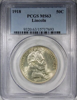 1918 Lincoln Commemorative Half Dollar PCGS MS63 Fantastic Luster PQ+ - Image 1 of 2