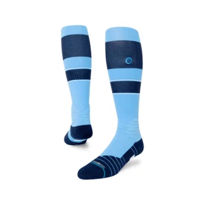 Men's MLB Baseball 2023 OTC Stripe Light Blue & Navy FreshTek Socks - Size Large - Picture 1 of 1