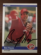 BEN HAYES 1984 FLEER AUTOGRAPHED SIGNED AUTO BASEBALL CARD 470 RARE SET BREAKER
