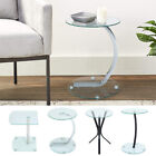 Sofa Side Table Glass Coffee Snack Coffee Desk Laptop Stand End for Living Room