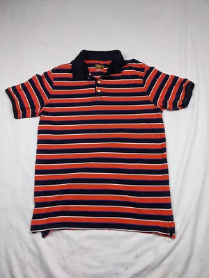 Camisa Polo Foundry Para Hombres LT Alta Naranja Negra Manga Corta Cuello Rayas Divididas Foto 1 de 4