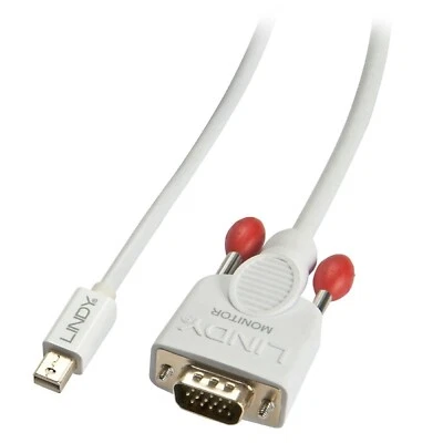 Lindy 5m Mini DisplayPort to VGA Adapter Cable mDP Male - VGA Male White 41969 - Image 1 of 2