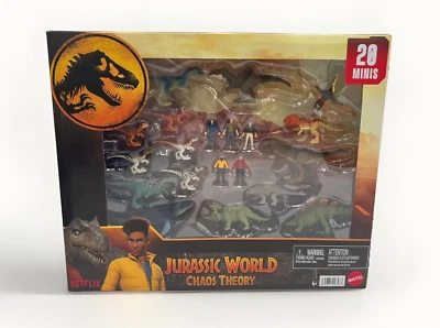 Jurassic World Chaos Theory Minis Paquete de 20 Campamento Cretácico Niños Ben Yaz Darius Foto 1 de 4
