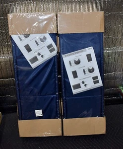 Set Of 2 Origami Foldable Everything Navy Blue Stackable Organizers SEALED NEW - Picture 1 of 6