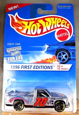 1996 Hot Wheels #367 First Editions CHEVY 1500 Gray UnpntdBase w/Lrg GDYR Blk7Sp - Image 1 of 4