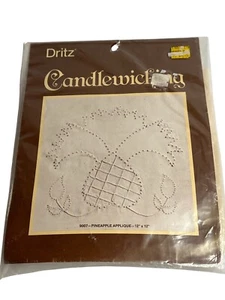 VTG Dritz Candlewicking Embroidery Kit Pineapple 9007 Cottagecore NIP 12X12 - Picture 1 of 5