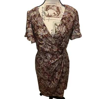 Lauren Ralph Lauren Women's Paisley Wrap Dress Size 4 Knee Length - Image 1 of 4