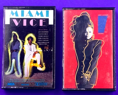 Janet Jackson @ MIAMI VICE (MCA) great condition 2 Cassette's Vintage  CA - Image 1 of 4