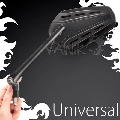 VAWiK espejo negro CRETILLA estilo vástago de aluminio se adapta a Harley SOFTAIL FAT BOY LO Foto 1 de 4