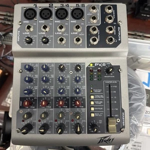 PEAVEY PV6USB 6 CHANNEL COMPACT USB MIXER WITH FOUR 6' CABLES - Picture 1 of 19
