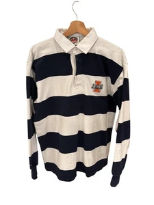 Vintage Blokecore Illinois Rugby Shirt – Navy Striped Gear for Sports Long Slee - Picture 1 of 7