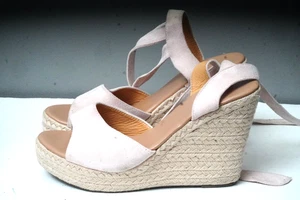 Elegante sandalia de cuña con plataforma alpargata con correa al tobillo 41 EU / 10 US - Imagen 1 de 6