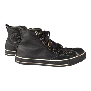 Converse Chuck Taylor All Star Hi Top Black Leather 1J854 Men’s Size 8 Shoes - Picture 1 of 10