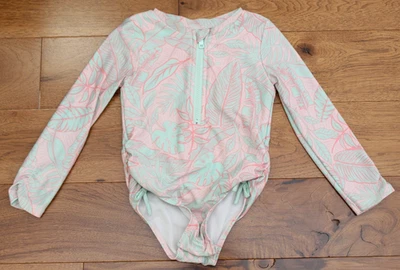 MANGA LARGA PROTECCIÓN CONTRA ERUPCIONES Niñas 4 4T Traje de baño Traje de baño Parte inferior a presión Gato y gato Foto 1 de 2