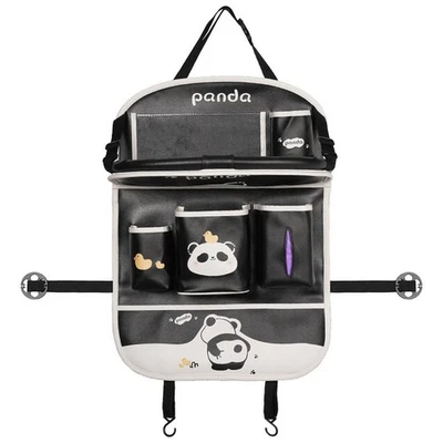 Auto Rückenlehnentasche mit Klapptisch – Kinder Organizer Panda Design - Bild 1 von 4