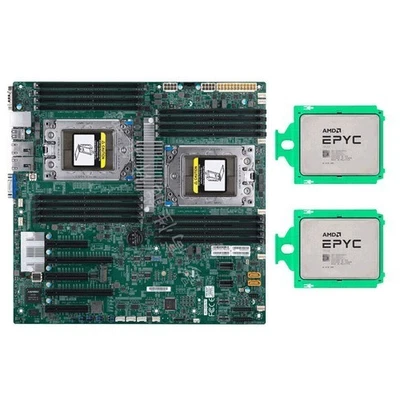 Supermicro H11DSi SP3 Motherboard +2x AMD EPYC 7302 32c/26t 128MB CPU - Image 1 of 4