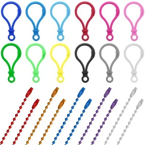 100Pcs Plastic Snap Clasps with 50Pcs Adjustable Metal Ball Chains, DIY Jewel... - Picture 1 of 9