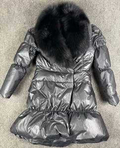 Abrigo acolchado de piel de zorro Alice + Olivia-para mujer mediano-negro-longitud media-relleno - Imagen 1 de 12