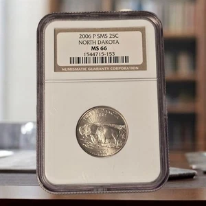 2006 P North Dakota State Quarter MS66 NGC · Sharp Low‑Pop Mint Unc - Picture 1 of 2