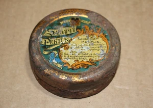 ORIGINAL ANTIQUE OLD CANDY TIN BOX PEKTUS SALDAINIAI KAUNAS LITHUANIA 1920s RARE - Picture 1 of 8