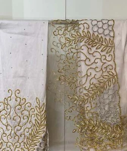 White & Gold Nigerian George Wrapper - Picture 1 of 2