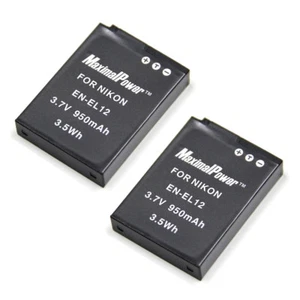 Refuelergy 2x BATTERIES for NIKON EN-EL12 Camera Coolpix S8200 S6200 S6000 S70 - Picture 1 of 2